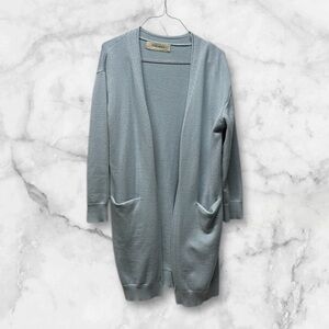 Chichera Light Blue long Cardigan knit Sweater open front medium oversized